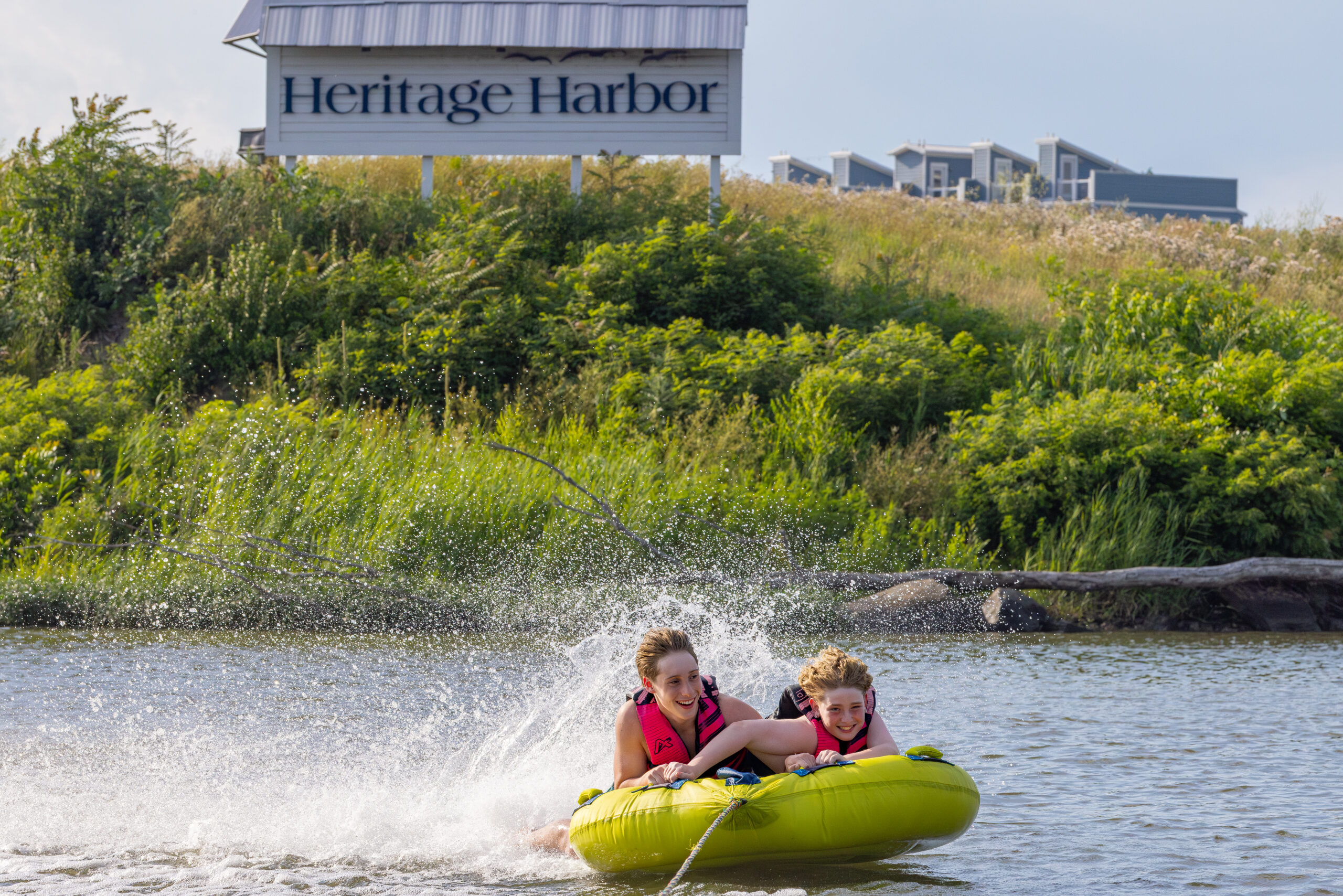 Tubing near Heritage Harbor Ottawa with Quest Express Boat Club